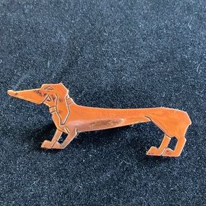 Vintage copper dachshund pin